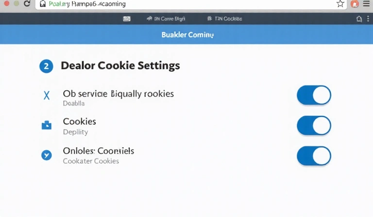 Cookie settings illustration showing browser preferences
