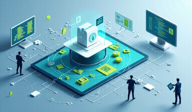 Data security illustration showing protected information