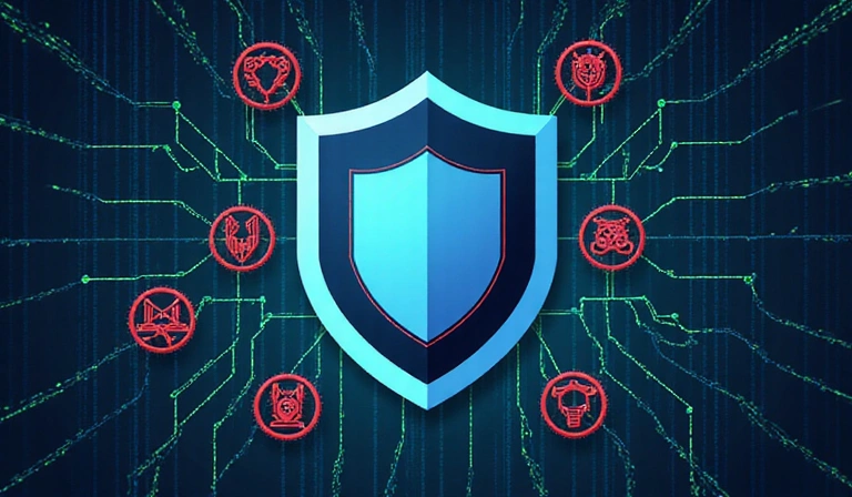 Cybersecurity protection concept illustration