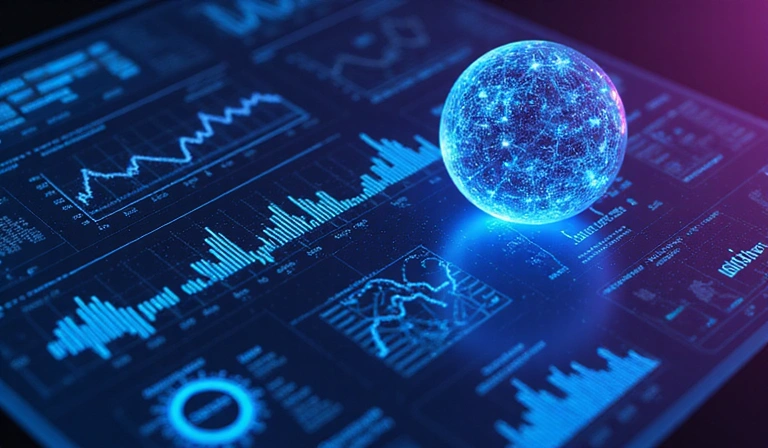 Data analytics dashboard with AI elements